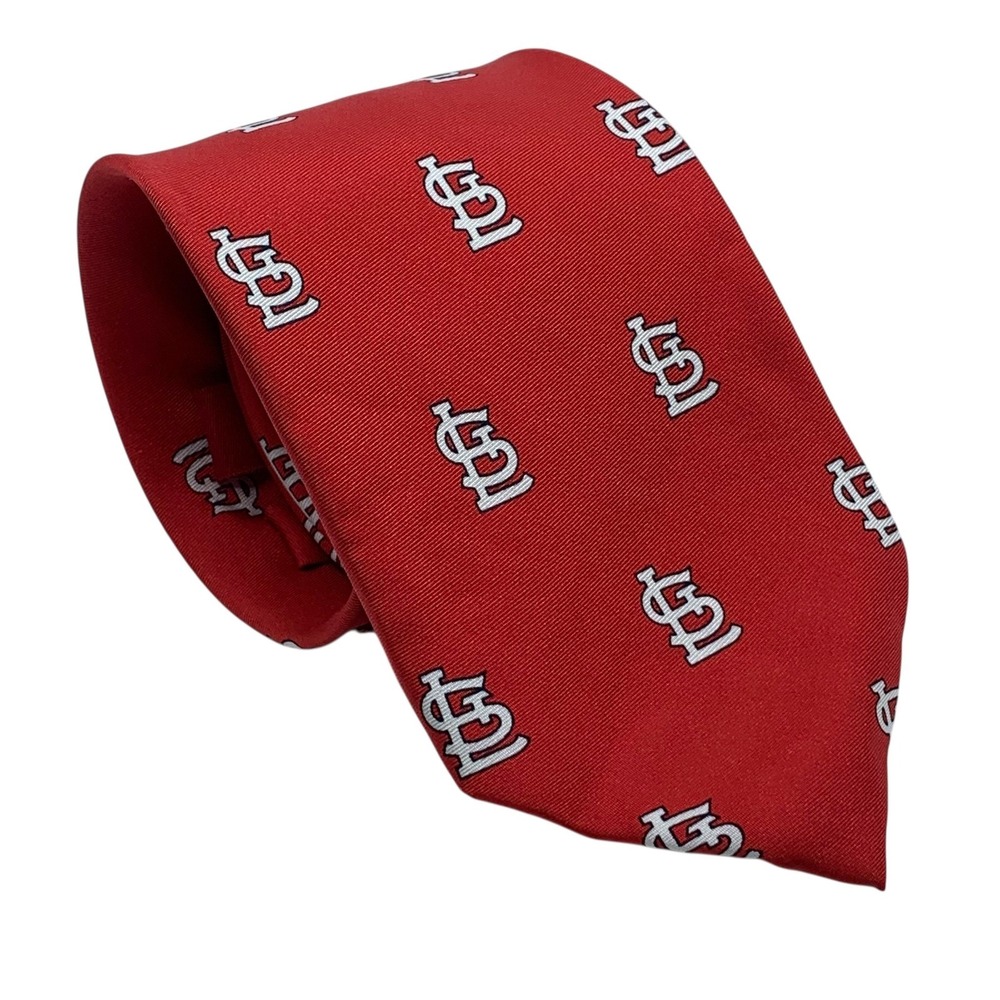 St. Louis Cardinals MLB Major League Baseball Men's Red‎ Silk Necktie Logo